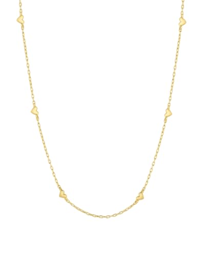 - Amour Necklace 15"-17" - 18k Gold Plated Brass - Elegant heart design - Adjustable length versatility - Dainty heart accents, perfect for layering