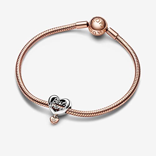 Love You Best Friend Heart Charm - Compatible Moments - Gift for Her - Made with Sterling Silver Rose - with Gift Box - Image 7